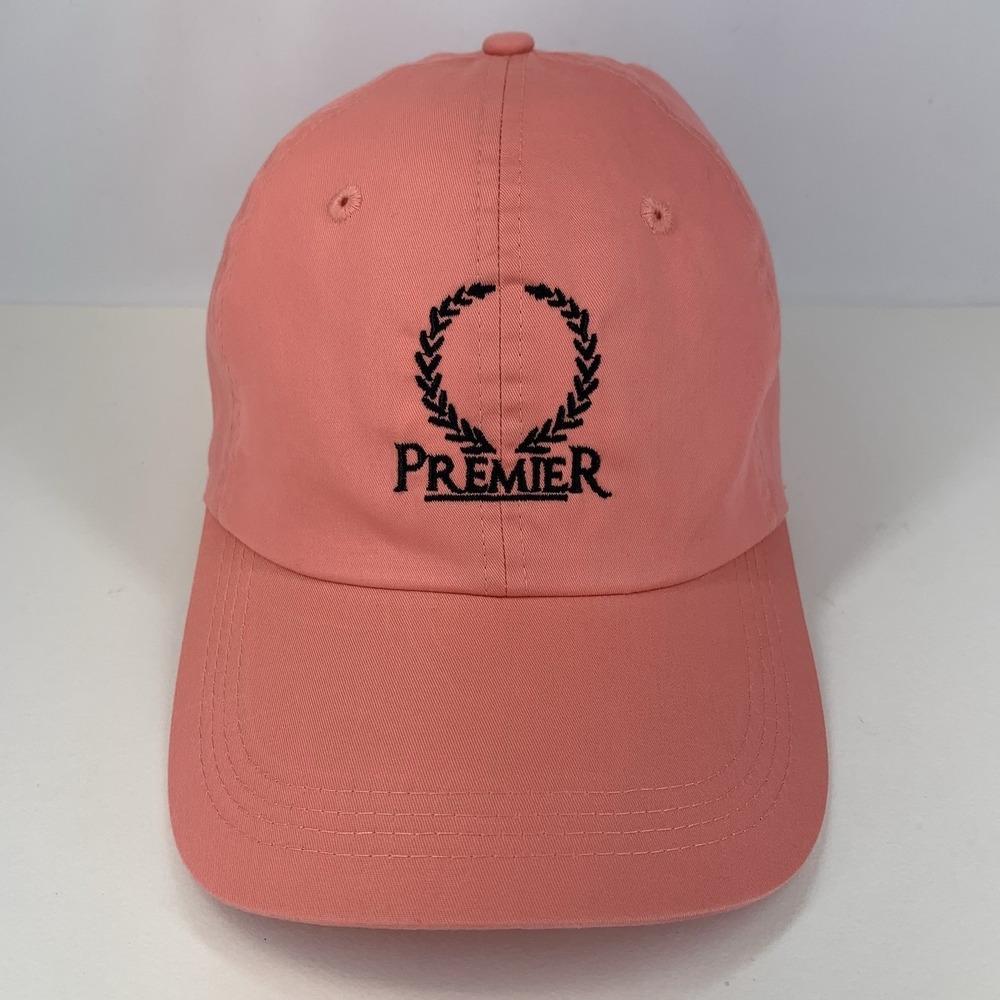Premier Logo Hat Pink Light Weight Adjustable AHead Classic Cut Baseball Cap